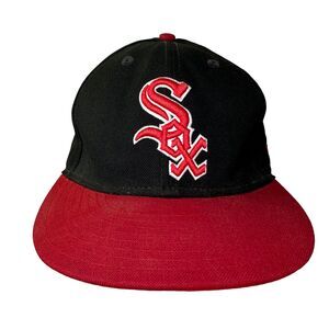 New Era Chicago White Sox MLB Wool‎ Hat Cap Fitted 7 1/2 Flat Brim GUC